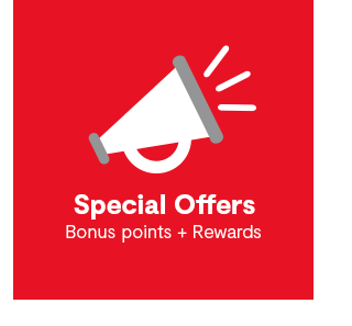 Special Offers. Bonus points and Rewards